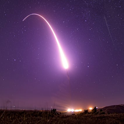 An unarmed Minuteman 3 intercontinental ballistic missile is fired during a test launch at Vandenberg Air Force Base in California. Photo: US Air Force via AP