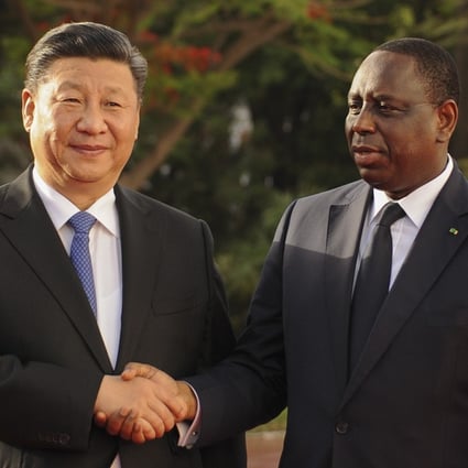 China’s President Xi Jinping with Senegal’s President Macky Sall at the Presidential Palace in Dakar, Senegal in July 2018. Photo: EPA-EFE via STR