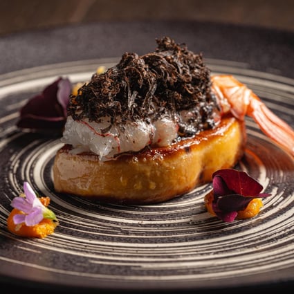Scampi with foie gras at Aria. Photo: handout