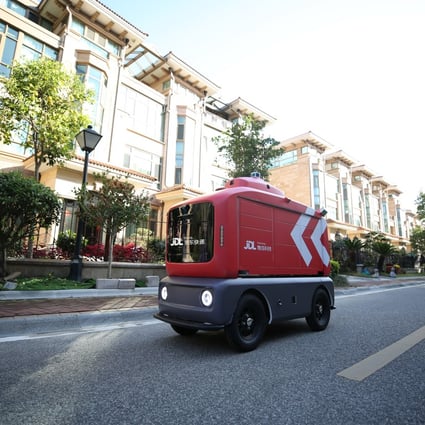 JD.com plans to deploy 100 autonomous delivery minivans like these in Changshu, a city in eastern China's Jiangsu province, by the end of the year. Photo: Handout