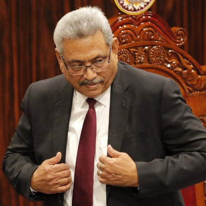 Sri Lanka’s President Gotabaya Rajapaksa leaves after addressing parliament in Colombo earlier this year. Photo: AP