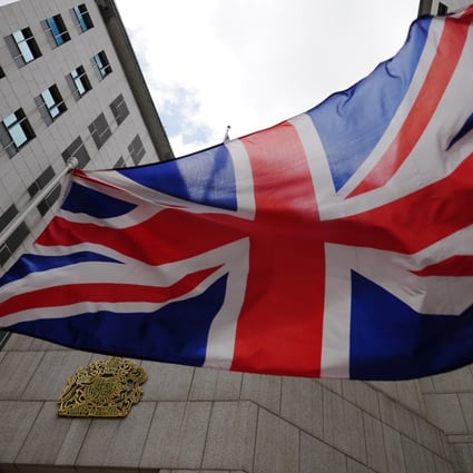 The Union Jack flies in front of the British consulate in Admiralty. Photo: Sam Tsang