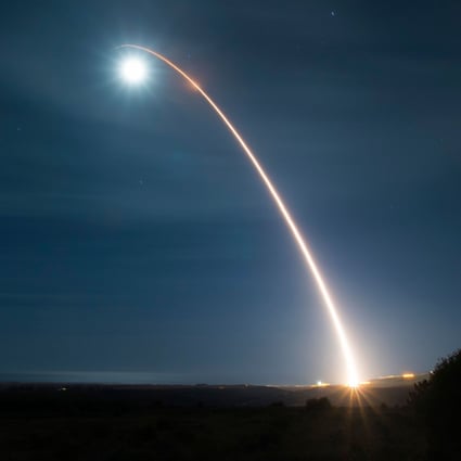 A test launch of a US unarmed Minuteman III intercontinental ballistic. A new treaty banning nuclear weapons has been opposed by the United States and other major nuclear powers. Photo: AFP