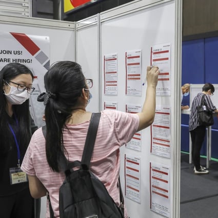 Hongkongers were at the first day of an official job fair in their hundreds. Photo: Nora Tam