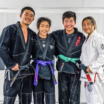 ONE Championship lightweight champ Christian Lee with his siblings Victoria Lee (second left), Adrian Lee (second right and ONE atomweight champ Angela Lee (right). Photo: Instagram