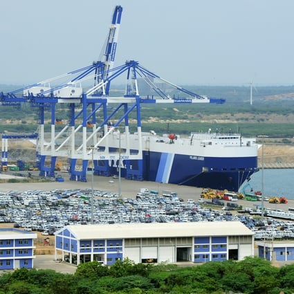 A vessel docks at the port facility at Hambantota, Sri Lanka, on February 10, 2015. The controversial port project has become a focal point of criticism over China’s Belt and Road Initiative and the debt load it leaves on partner countries. Photo: AFP