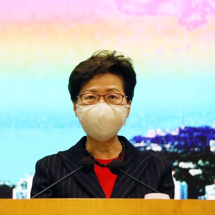 Chief Executive Carrie Lam Cheng Yuet-ngor meets the press at Tamar before the executive council meeting last month. SCMP / May Tse