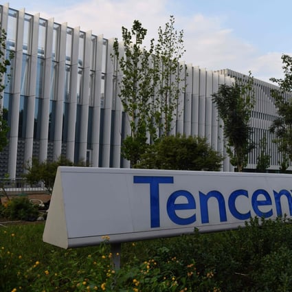 The headquarters of Tencent, the parent company of Chinese social media company WeChat, in Beijing, 2020. Photo: AFP
