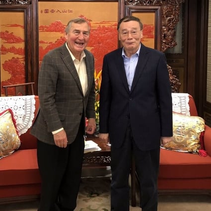 Harvard professor and author Graham Allison with China Vice-President Wang Qishan. Photo: Twitter