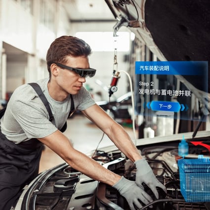 The HiAR G200 augmented reality glasses are used by workers in car manufacturing. Photo: Handout