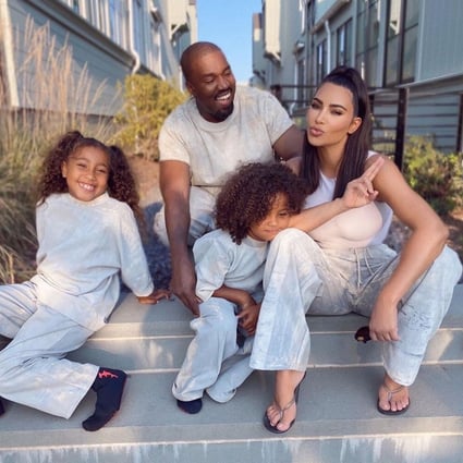 Kanye West and Kim Kardashian with two of their children; the couple have both wavered between the Republican and Democrat parties over time. Photo: @kimkardashian/Instagram