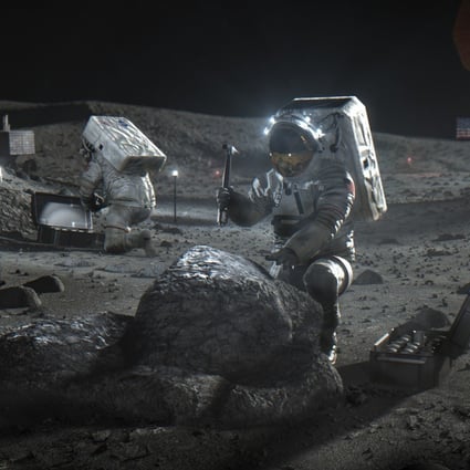 An illustration depicting Artemis astronauts on the moon. Photo: Nasa via AP