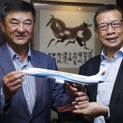 Hong Kong property tycoon Bill Wong Cho-bau, left, who already operates Donghai Airlines in Shenzhen, is behind a new venture, Greater Bay Airlines. Photo: SCMP / K.Y. Cheng