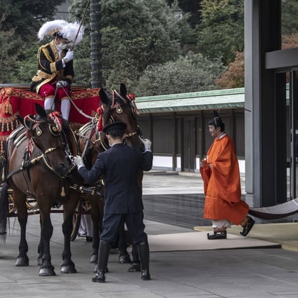 Japanese Crown Prince Fumihito, better known as Prince Akishino, leaves the Imperial Palace after being formally declared first in line to the Chrysanthemum Throne on Sunday. Photo: AP