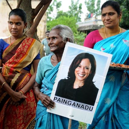 Indian women gather to celebrate the victory of US vice president-elect Kamala Harris. Despite India first electing a female prime minister in 1966, women find it difficult to advance in the world of politics. Photo: Reuters