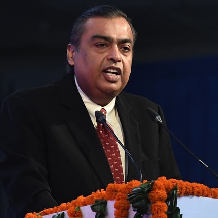 Mukesh Ambani, chairman of Reliance Industries, delivers a speech in New Delhi in 2017. Photo: AFP