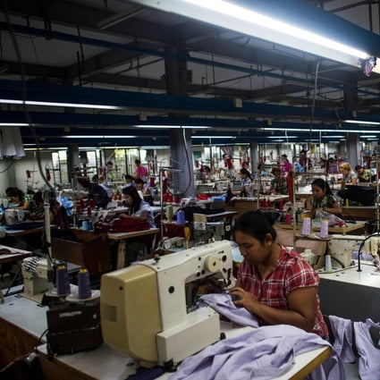 Workers at a garment factory in Yangon. Photo: AFP