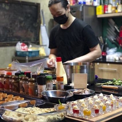 Chef Sunny Zie in the kitchen of his current workplace. The 39-year-old spent seven days cooking for anti-government protesters during the siege of Hong Kong Polytechnic University in November 2019. Photo: Courtesy of Sunny Zie