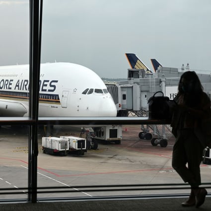 A Singapore Airlines plane on the tarmac at Changi International Airport. Photo: AFP