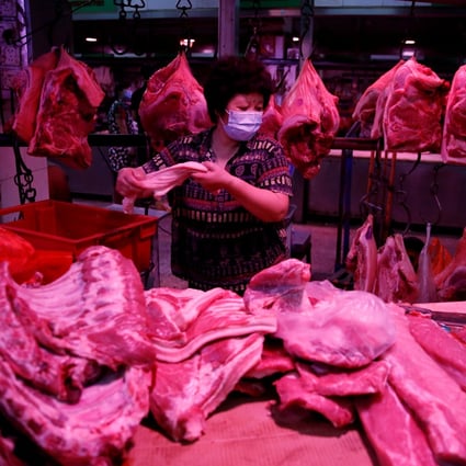 Pork prices in China are expected to have dropped by 1.15 percentage points in October, compared with September. Photo: Reuters