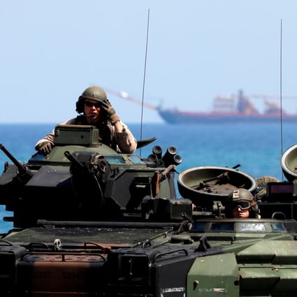 US Marines arrive in an amphibious assault vehicle during US-Philippines war games promoting bilateral ties in 2019. Photo: Reuters
