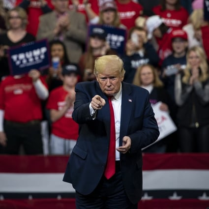 US President Donald Trump at a rally in Des Moines, Iowa, on January 30. Photo: Bloomberg