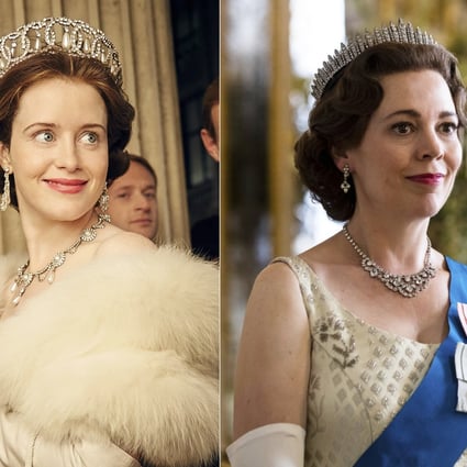 Claire Foy (left) as the young Queen Elizabeth and Olivia Colman as Queen Elizabeth in later years in The Crown. Imelda Staunton will be the third and final actress to portray the British monarch in the Netflix series. Photo: AP