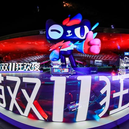 E-commerce giant Alibaba Group Holding holds its 6th annual Singles’ Day gala at the Mercedes-Benz Arena in Shanghai. Photo: Handout