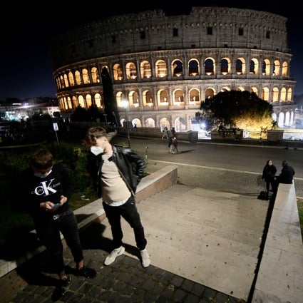 The area surrounding the Colosseum in Rome is practically deserted as the government introduced a nationwide night curfew. On Wednesday, Italy’s coronavirus cases crossed 1 million, joining the 10 worst-hit countries. Photo: AFP