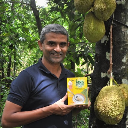 James Joseph with his green jackfruit 365 flour, which helps lower blood sugar in type 2 diabetics and reduces the side effects of chemotherapy. Photo: courtesy of James Joseph