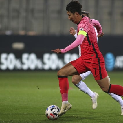 South Korea's Son Heung-min runs with the ball during an international friendly against Mexico in Austria. Photo: AP