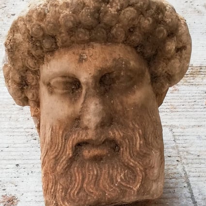 The head of an ancient statue of the Greek god Hermes has been unearthed during excavations in central Athens. Photo: Greek Culture Ministry / AFP