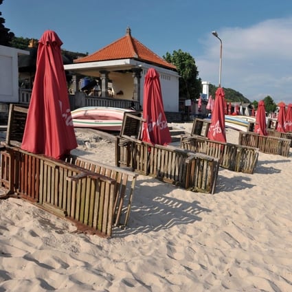An empty beach in Bali. The island saw a surge in domestic holidaymakers during a long weekend at the end of October, which lifted occupancy at luxury hotels to 30 per cent that week. Photo: Reuters