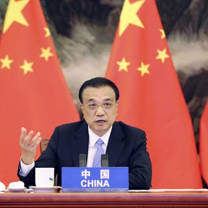Chinese Premier Li Keqiang at the fourth Regional Comprehensive Economic Partnership (RCEP) Summit, which was held via video link, at the Great Hall of the People in Beijing this month. Photo: Xinhua