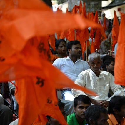 Indian United Hindu Front activists protest against 'Love Jihad' in New Delhi. Photo: AFP