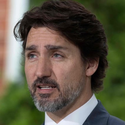 Canadian Prime Minister Justin Trudeau gives a news briefing at Rideau Cottage in Ottawa in June. Photo: AFP