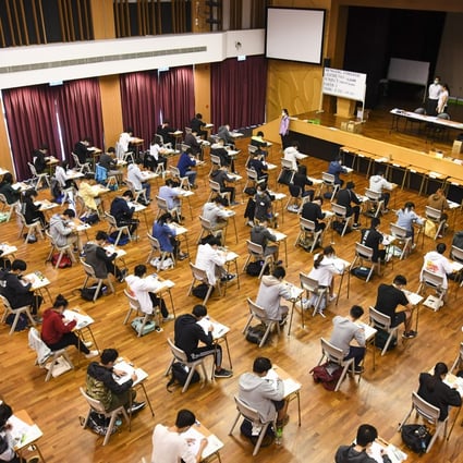 Students sit for the Diploma of Secondary Education at Munsang College in Kowloon City in April. Photo: Handout
