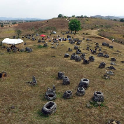 An aerial view of Laos' mysterious Plain of Jars. Photo: AFP