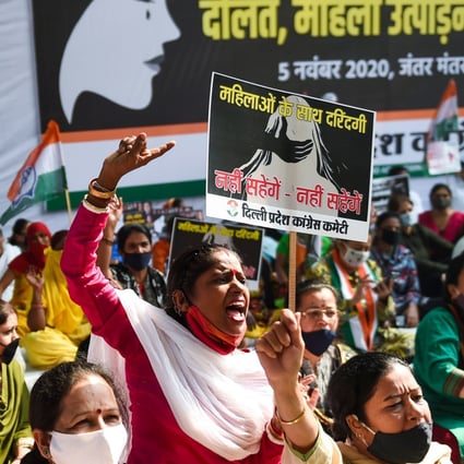 Women’s rights activists in New Delhi took to the streets in early November to raise awareness of atrocities committed against women in the country. Photo: AFP