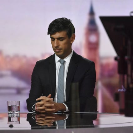 Britain's Chancellor of the Exchequer Rishi Sunak appears on BBC’s The Andrew Marr Show in London on Sunday. Photo: Jeff Overs / BBC / Reuters