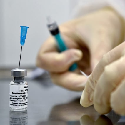 A nurse prepares to inoculate a patient with Russia’s coronavirus vaccine during post-registration trials. Photo: AFP