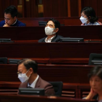 Hong Kong lawmakers struggled to stay awake during Chief Executive Carrie Lam’s policy address. Photo: Reuters