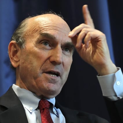 Elliott Abrams, US special representative for Iran, speaks during an interview at the US embassy in Abu Dhabi on November 12. Photo: AP