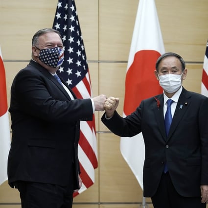 US Secretary of State Mike Pompeo and Japanese Prime Minister Yoshihide Suga in Tokyo on October 6. Indo-Pacific democracies have strengthened their cooperation, with Quad members coordinating more naval exercises as well as their pandemic responses. Photo: AP/Bloomberg
