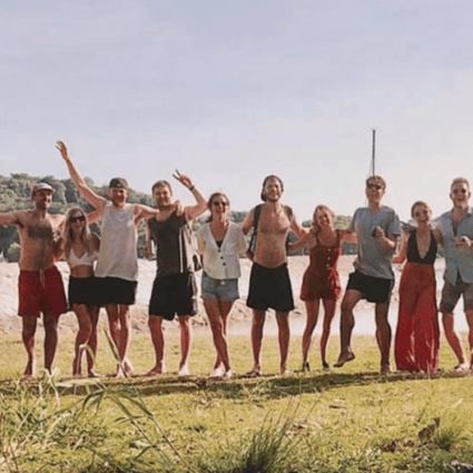 A group of 12 people, mostly from Britain, who went to Singapore’s Lazarus Island on August 8, breaking the legal limit for gatherings of five people. Photo: Facebook