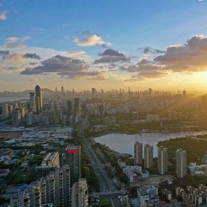 Shenzhen’s Futian district, just across the border from Hong Kong. Photo: Xinhua