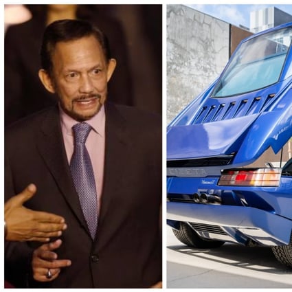 The Sultan of Brunei and his 1993 Cizeta V16T supercar, now on sale for more than US$700,000. Photos: @HassanalBolkia4/Twitter, Curated