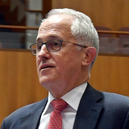 Then Australian prime minister Malcolm Turnbull attends an Australia China Business Council event in 2018. Photo: EPA