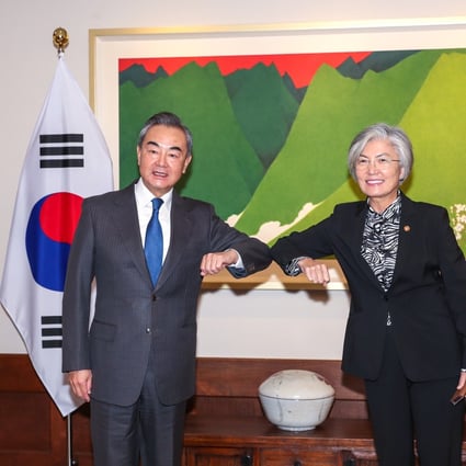 Chinese Foreign Minister Wang Yi meets South Korean counterpart Kang Kyung-wha this week – but holding trilateral talks involving their countries and Japan has been problematic. Photo: Xinhua