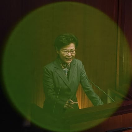 Chief Executive Carrie Lam Cheng Yuet-ngor answers questions on her policy address at the Legislative Council on November 26. Photo: Felix Wong